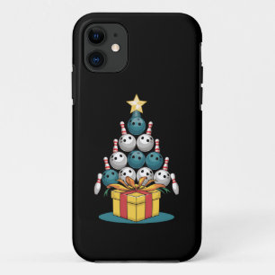 Funda Para iPhone 11 Divertido Bowny Tree navideño ilumina regalos de N