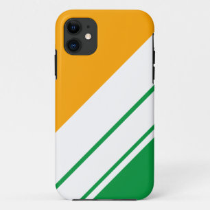 Funda Para iPhone 11 Divertido Brillante Rayas Blancas Diagonales Naran