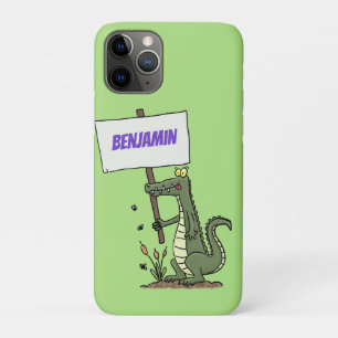 Funda Para iPhone 11 Pro Divertido cocodrilo alineador con personalizado de