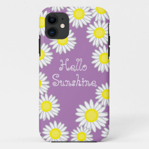 Funda Para iPhone 11 Divertido Daisy Morado Amarillo Blanco Hola Sunshi