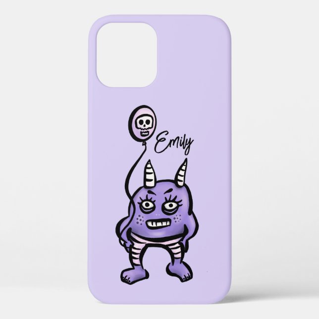 Funda De Case-Mate Para iPhone Divertido Demon Purple Cute Whimsigoth Nombre (Reverso )