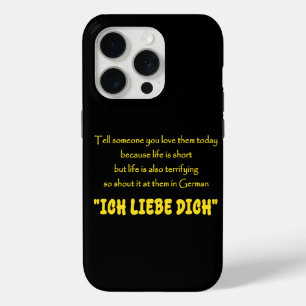 Funda Para iPhone 15 Pro Divertido Grita Tu Amor en Alemán