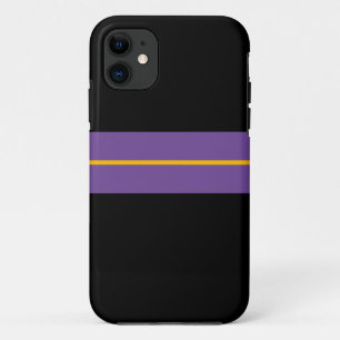 Funda Para iPhone 11 Divertido morado Carreras amarilla franjas fondo n