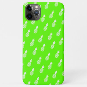 Funda Para iPhone 11 Pro Max Divertido patrón de piña linda sobre verde lima jo