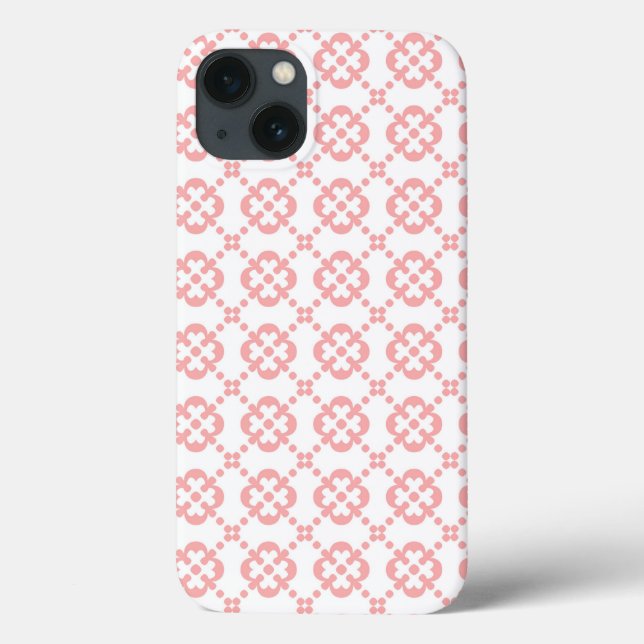 Funda De Case-Mate Para iPhone Divertido Patrón Rosa y Blanco Lindo (Reverso)