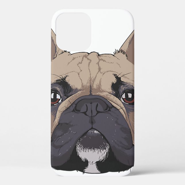Funda De Case-Mate Para iPhone Divertido perro cabeza de Bulldog francés (Reverso )