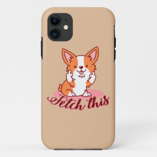 Funda Para iPhone 11 Divertido perro de Corgi medio capta esto