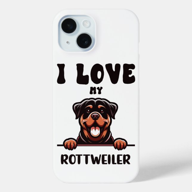 Funda De Case-Mate Para iPhone Divertido perro de Rottweiler (Reverso )