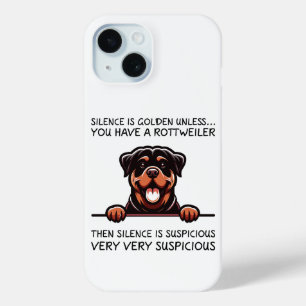 Funda Para iPhone 15 Divertido perro de Rottweiler