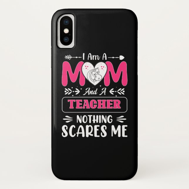 Funda De Case-Mate Para iPhone Divertido profesor mamá, profesor mami gracioso (Reverso)