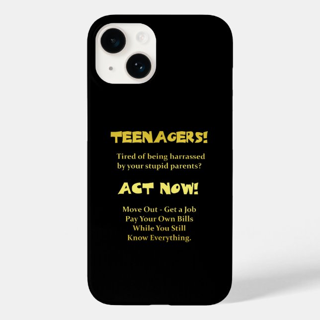 Funda De Case-Mate Para iPhone Divertidos adolescentes actúan ahora como Chiste (Reverso )