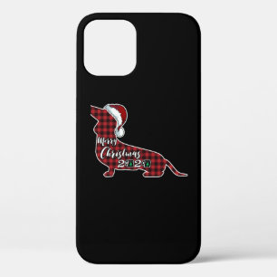 Funda Para iPhone 12 Pro Divertidos Navidades de perros de Dachshund
