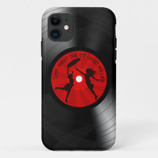 Funda Para iPhone 11 DJ ahorró anoche mi negro del disco de vinilo de