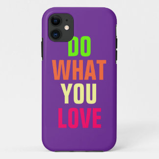 Funda Para iPhone 11 Do What You Love, morado fondo iPhone 5