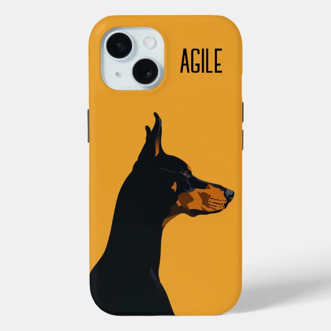Funda De Case-Mate Para iPhone Doberman amarillo (Reverso )