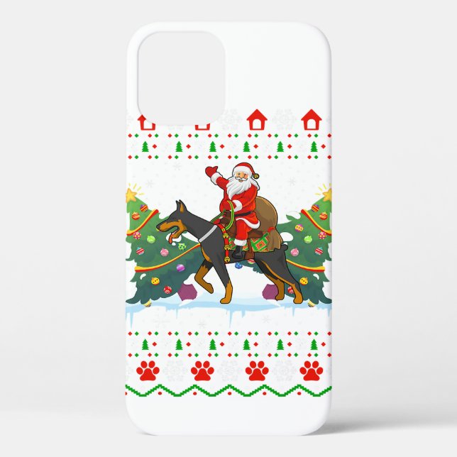 Funda De Case-Mate Para iPhone Doberman Dog Lover Xmas Navidades feos (Reverso )