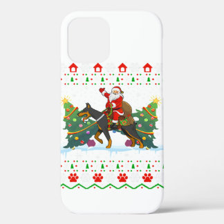 Funda Para iPhone 12 Doberman Dog Lover Xmas Navidades feos