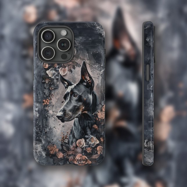 Funda De Case-Mate Para iPhone Doberman y Wildflowers (Subido por el creador)