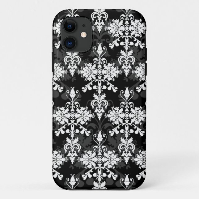 Funda De Case-Mate Para iPhone Doble Damasco Negro y Blanco (Reverso)