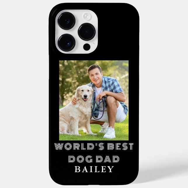 Funda De Case-Mate Para iPhone Dog Dad Photo Name (Reverso)