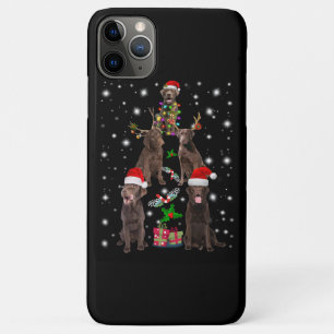 Funda Para iPhone 11 Pro Max Dog Lover Árbol de Navidad Chocolate Labrador