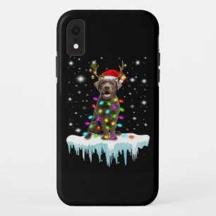 Funda Para iPhone XR Dog Lover   Luz de los Navidades de chocolate Labr