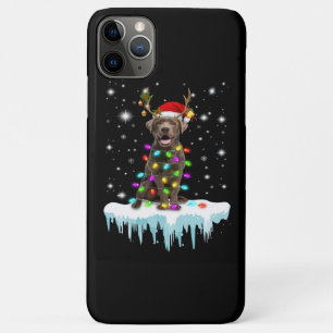 Funda Para iPhone 11 Pro Max Dog Lover Luz de los Navidades de chocolate Labr