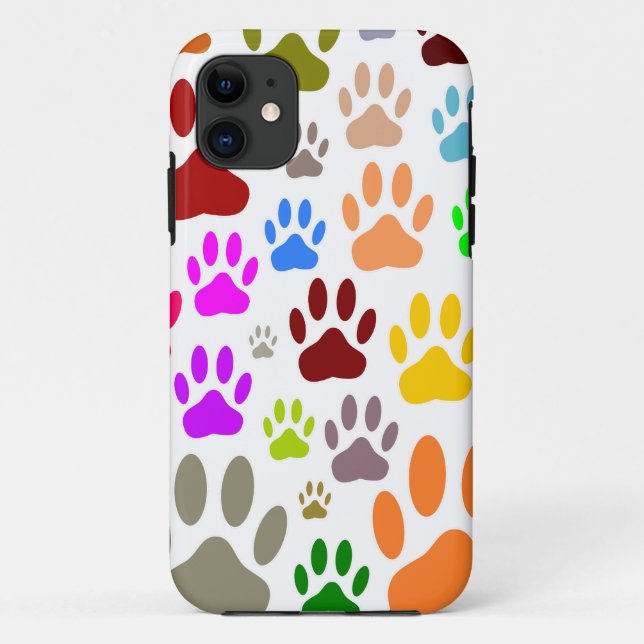 Funda De Case-Mate Para iPhone Dog Paw Prints All Over (Reverso)