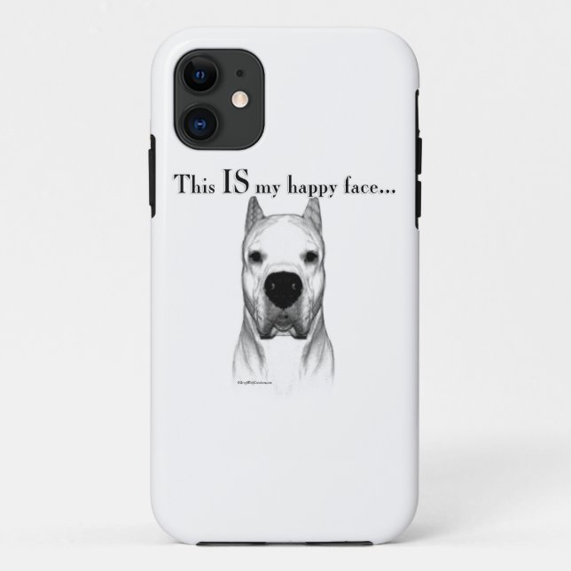 Funda De Case-Mate Para iPhone Dogo Argentino Happy Face (Reverso)