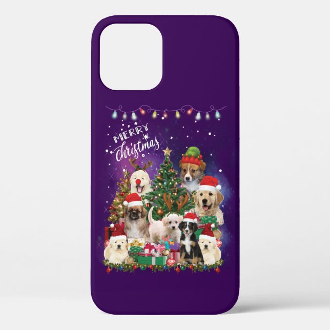 Funda De Case-Mate Para iPhone Dogs Feliz Navidad (Reverso )