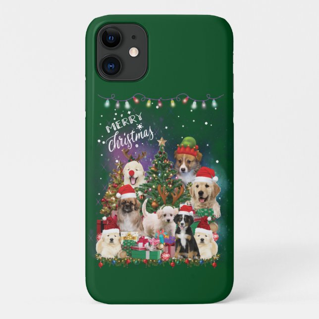 Funda De Case-Mate Para iPhone Dogs Feliz Navidad (Reverso)