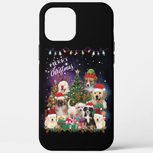Funda De Case-Mate Para iPhone Dogs Feliz Navidad (Reverso )