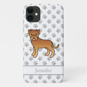 Funda Para iPhone 11 Dogue De Bordeaux Perro De Dibujos Animados Lindo 