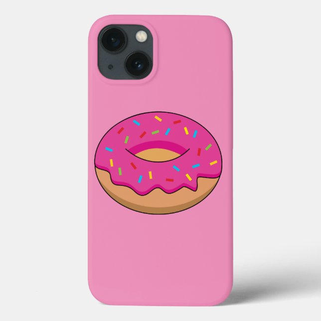 Funda De Case-Mate Para iPhone Donut de fresa con Personalizado Sprinkles (Reverso)