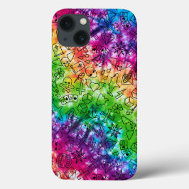 Funda Para iPhone 13 Doodle Arcoiris