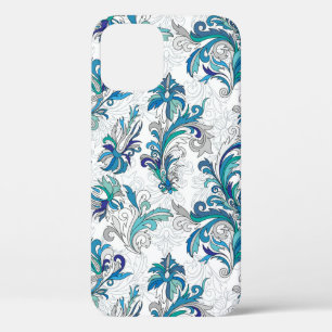 Funda Para iPhone 12 Doodle colorido pastel de mano floral empate sin f