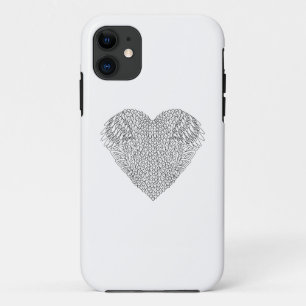 Funda Para iPhone 11 Doodle con alas del corazón