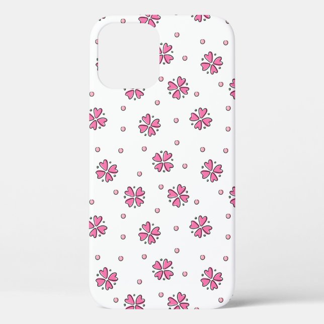 Funda De Case-Mate Para iPhone Doodle Daisies y Puntos (Reverso )
