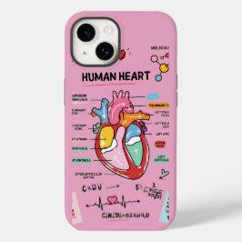 Funda Para iPhone 14 De Case-Mate Doodle de Anatomía del Corazón Humano para Estudia