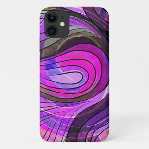 Funda Para iPhone 11 Doodle de carbón y agua de rosas con líneas negras