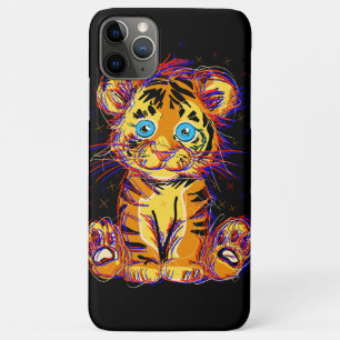 Funda Para iPhone 11 Pro Max Doodle de tigre bebé: La dulzura salvaje y los ojo