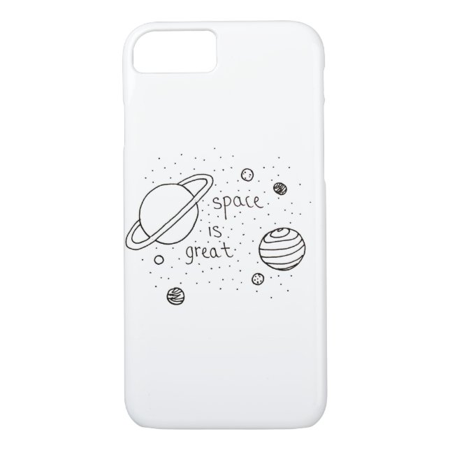 Funda De Case-Mate Para iPhone Doodle del espacio (Reverso)