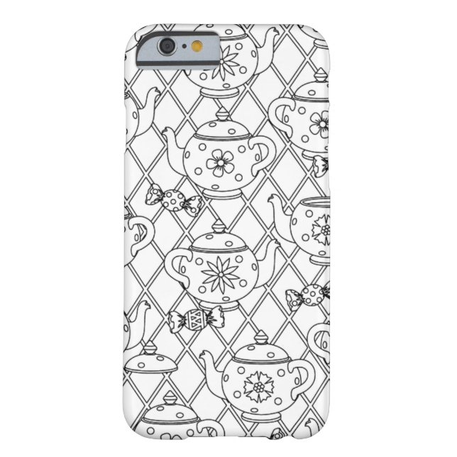 Funda De Case-Mate Para iPhone Doodle del pote del té (Reverso)