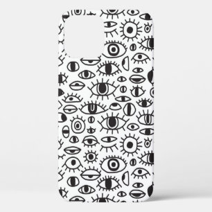Funda Para iPhone 12 doodle dibujado a mano vintage con fondo transpare
