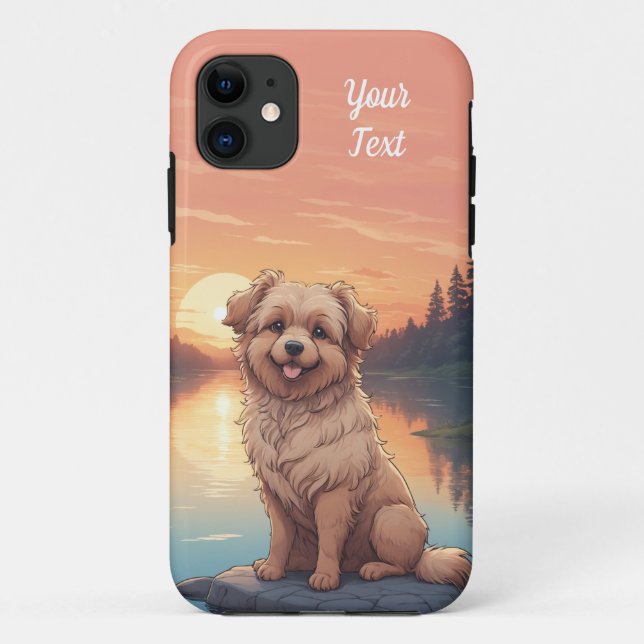 Funda De Case-Mate Para iPhone Doodle Dog by Lake (Reverso)
