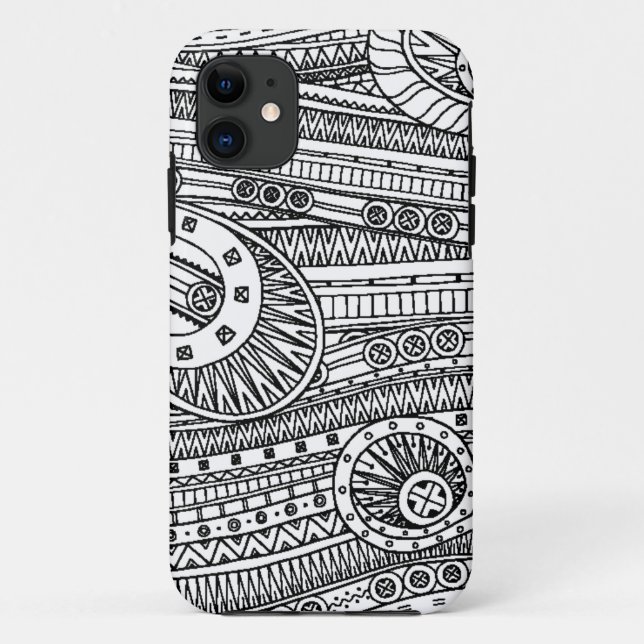 Funda De Case-Mate Para iPhone Doodle étnico del modelo (Reverso)