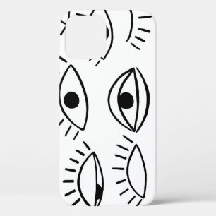 Funda Para iPhone 12 Doodle eye, patrón creativo sin costuras.
