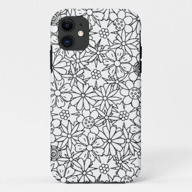 Funda De Case-Mate Para iPhone Doodle floral (Reverso)