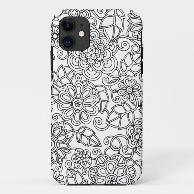Funda De Case-Mate Para iPhone Doodle floral étnico (Reverso)