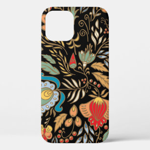 Funda Para iPhone 12 Doodle Floral Vintage: Diseño Oriental.